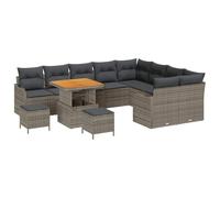 vidaXL Canapé de Jardin modulaire 5 pièces avec Coussins en ratin Gris, Parfait pour ta terrasse ou pour créer Un Coin Repas Sympa