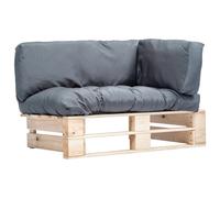 Vidaxl Canapé De Jardin Palette Avec Coussins Gris Pinède