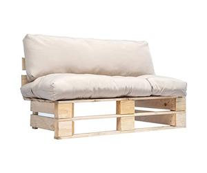 vidaXL Canapé de Jardin Palette avec Coussins Sable Pinède