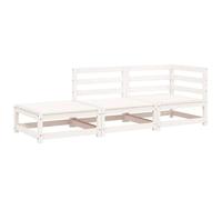 Vidaxl Canapé De Jardin Repose-Pieds 2 Places Blanc Bois Massif De Pin