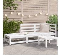 vidaXL Canapé de jardin 2 places repose-pieds 837971 – Siège avec dossier, Blanc