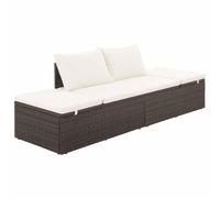 vidaXL Canapé de Jardin Résine Tressée Marron Patio Lit Jardin Chaise Longue