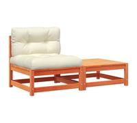 vidaXL Canapé de jardin sans accoudoirs avec coussin et pouf