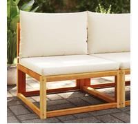 vidaXL Canapé de jardin sans accoudoirs avec coussins en bois d'acacia et rotin 4008177