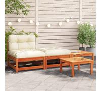 Canapé de jardin sans accoudoirs avec coussins et repose-pieds