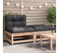 Vidaxl Canapé De Jardin Sans Accoudoirs Avec Coussins Et Repose-Pieds