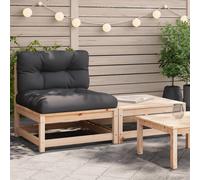 Vidaxl Canapé De Jardin Sans Accoudoirs Avec Coussins Et Repose-Pieds