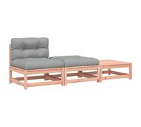 vidaXL Canapé de jardin sans accoudoirs avec coussins et tabourets