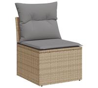 vidaXL Canapé de Jardin sans Accoudoirs Coussins, Siège avec Housse, Meuble de Terrasse Patio Balcon Extérieur, Beige Résine 366085
