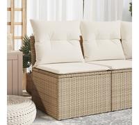 Vidaxl Canapé De Jardin Sans Accoudoirs Coussins Beige Résine Tressée