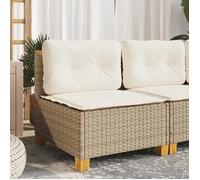 vidaXL Canapé de Jardin sans accoudoirs Coussins Beige résine tressée, canapé d'extérieur, sièges de Jardin, siège de Jardin, canapé de Patio
