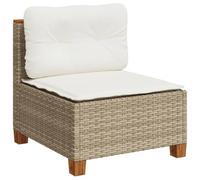vidaXL Canapé de Jardin sans accoudoirs Coussins Beige résine tressée, canapé d'extérieur, sièges de Jardin, siège de Jardin, canapé de Patio