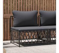 Vidaxl Canapé De Jardin Sans Accoudoirs Coussins Gris Clair Poly Rotin