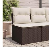 vidaXL Canapé de Jardin sans Accoudoirs Coussins, Siège avec Dossier, Meuble de Patio Arrière-cour Terrasse Extérieur, Brun 366199