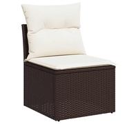 vidaXL Canapé de jardin 366199 sans accoudoirs – coussins, dossier, résine tressée, brun
