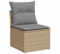 Vidaxl Canapé De Jardin Sans Accoudoirs Coussins Beige Résine Tressée