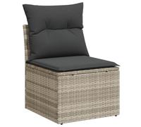 vidaXL Canapé de Jardin sans Accoudoirs Coussins, Siège avec Housse, Meuble de Terrasse Patio Balcon Extérieur, Gris Clair 366174
