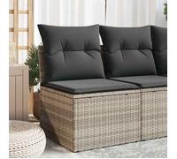vidaXL Canapé de jardin sans accoudoirs 366174 – Coussins, siège avec housse – Gris clair