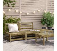 Vidaxl Canapé De Jardin Sans Accoudoirs Repose-Pieds Bois Pin Imprégné