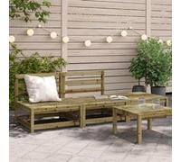 vidaXL Canapé de jardin sans accoudoirs 837969 – Bois pin imprégné, repose-pieds, dossier Marron G
