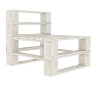 vidaXL Canapé de milieu palette de jardin bois blanc 49334