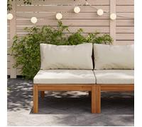 vidaXL Canapé de milieu sectionnel avec coussin blanc crème Acacia 316289