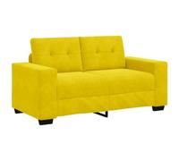 vidaXL Canapé Deux Places avec Coussin Jaune Velours, Canapé de Salon, canapé en Velours Moderne, Assise Durable pour 2, Design Contemporain, mobilier Lounge Urbain Moelleux