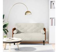 vidaXL Canapé deux places avec coussins cylindriques couleur crème 110 cm velours