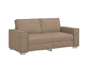vidaXL Canapé Deux Places Cappuccino 180 cm Simili Cuir | Un look moderne avec une belle couleur cappuccino, Fait en tissu Textilène robuste et en cadre en métal solide,