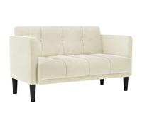 vidaXL Canapé Deux Places Crème 111 cm Velours