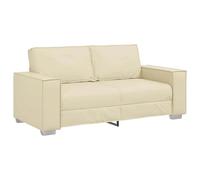 vidaXL Canapé Deux Places Crème 180 cm Simili Cuir | Un look minimaliste qui s'adapte à tous les styles, Rembourrage agréable pour se détendre, Tissus et cadre en acier solides