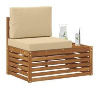 vidaXL Canapé d'extérieur extrémité Naturel 91 x 63 x 73 cm, Mobilier de Balcon, Style Moderne, conçu pour l'extérieur, résistant aux intempéries, Design modulable pour Un Chill élégant