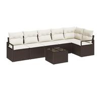 vidaXL Canapé d'extérieur modulable 4 Places avec des Coussins en rotin tressé Qui résistent à la Pluie, Pieds réglables, idéal pour Les terrasses et Les espaces Lounge.