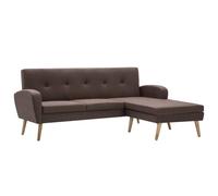 vidaXL Canapé en L recouvert de tissu 186 x 136 x 79 cm brun