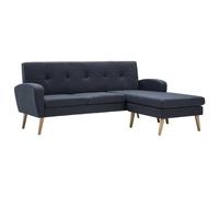 Canapé D'angle Revêtement En Tissu 186x136x79 Cm Gris Foncé Gris