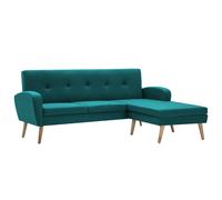 vidaXL Canapé en L recouvert de tissu 186x136x79 cm vert