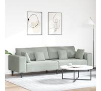 Vidaxl Canapé En Velours Avec Coussin Avec Oreiller Gris Clair 208 Cm Velours