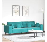 vidaXL Canapé en velours avec coussin avec oreiller Turquoise 208 cm Velours