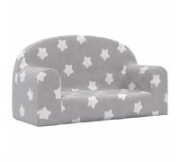 vidaXL Canapé 2 places pour tout-petits 357010 – Accoudoirs et dossier – Gris clair à étoiles