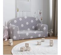 vidaXL Canapé Enfants 2 Places, Siège avec Accoudoirs, Fauteuil avec Dossier pour Tout-Petits Salon, Gris Clair avec Étoiles 357010