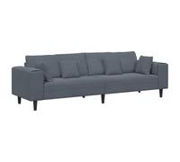 vidaXL Canapé Gris foncé 250 x 77 x 76 cm Velours, Canapé de Salon, mobilier Moderne, sièges dynamiques, Cadre en contreplaqué, Coussin en Mousse, Design Comfy, Salon stylé