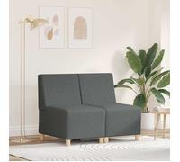 vidaXL Canapé gris foncé 55 x 74 x 82 cm - set de 2, tissu moderne, cadre en bois composite, pieds en poteau, design stylé, 3399749
