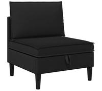 vidaXL Canapé intermédiaire avec rangement en velours noir, canapé ergonomique moderne, design rectangulaire, rangement large, meubles durables, sièges doux et confortables