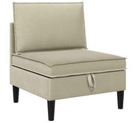 vidaXL Canapé intermédiaire avec rangement en velours sable, canapé ergonomique moderne, design rectangulaire, rangement large, meubles durables, sièges doux et confortables