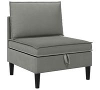 vidaXL Canapé intermédiaire avec rangement gris foncé velours, canapé ergonomique moderne, design rectangulaire, rangement large, meubles durables, sièges doux et confortables