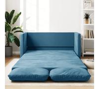 vidaXL Canapé-lit 2 en 1 bleu 122x204x55 cm velours 353962