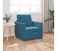 vidaXL Canapé Lit 2-en-1 Bleu 74x77x81 cm Velours