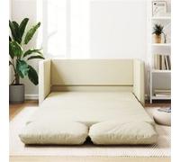 vidaXL Canapé-lit 2 en 1, Lit de Jour avec Coussins Rembourrés, Lit d'Invité Pliable Salle de Séjour Chambre à Coucher, Moderne, Crème Similicuir