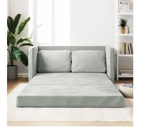 vidaXL Canapé-lit 2 en 1 gris clair 122x204x55 cm velours 353957