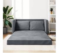 vidaXL Canapé-lit 2 en 1 gris foncé 122x204x55 cm velours 353958